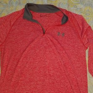 Red Under Armour long sleeve quarter zip